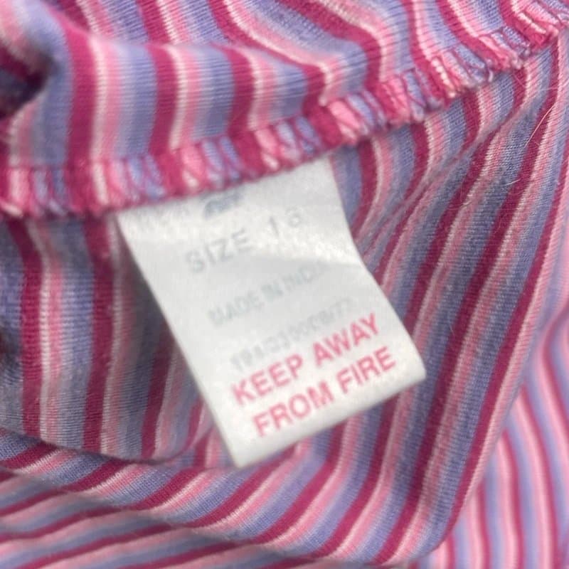 New Look New Look Striped Top Pink Purple Y2K Fitted T Shirt UK 14 Retro Casual