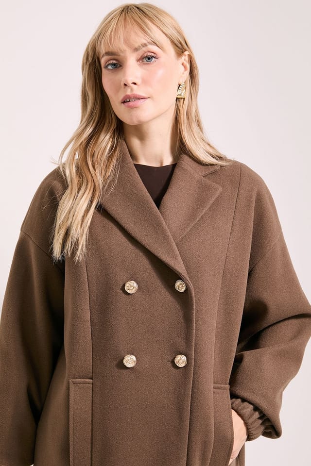 Wallis Wallis Women's Principles by Double Breasted Pocket Coat in Brown - 2