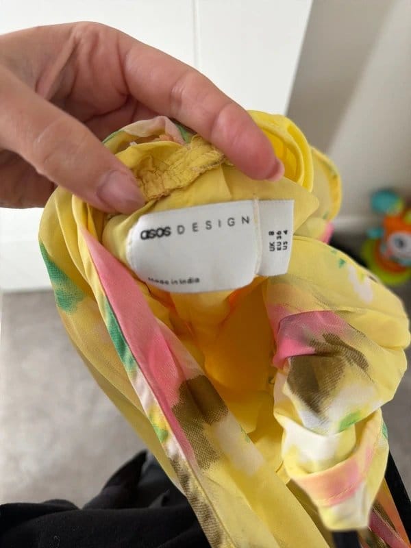 ASOS Yellow Floral Dress Size 8