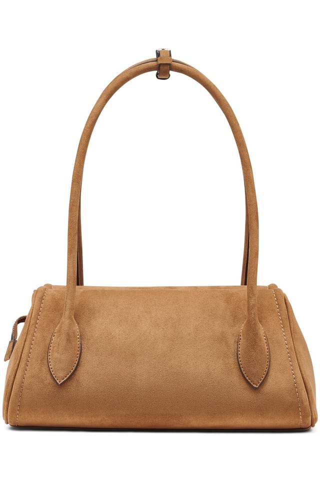 DKNY DKNY Women's Amelie Md Suede Bowling Bag Tan Brown - 3