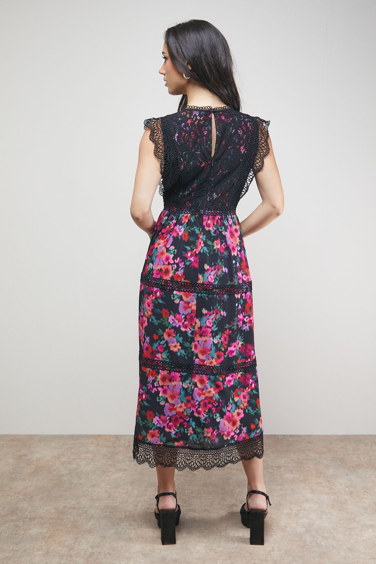 Oasis Oasis Women's Lace Mix Bodice Midi Dress - 3