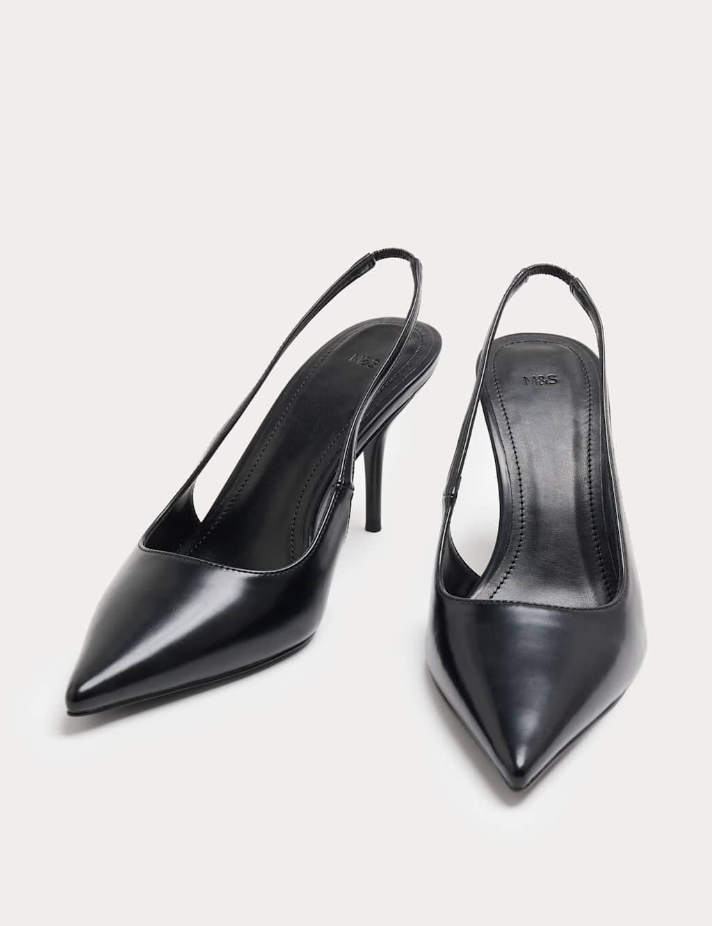 Marks & Spencer M&S Black Suede Stiletto Heel Slingback Shoes