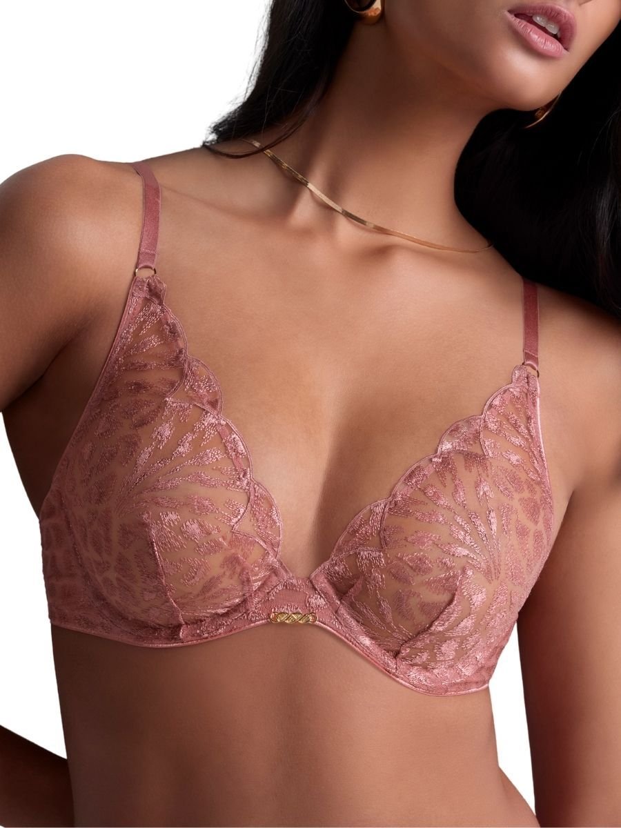 Aubade Aubade Women's Crazy In Love Triangle Plunge Bra in Pink - 2