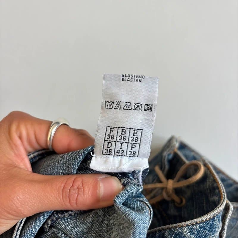 Vintage Supply Vintage Y2K denim low rise lace up mini skirt