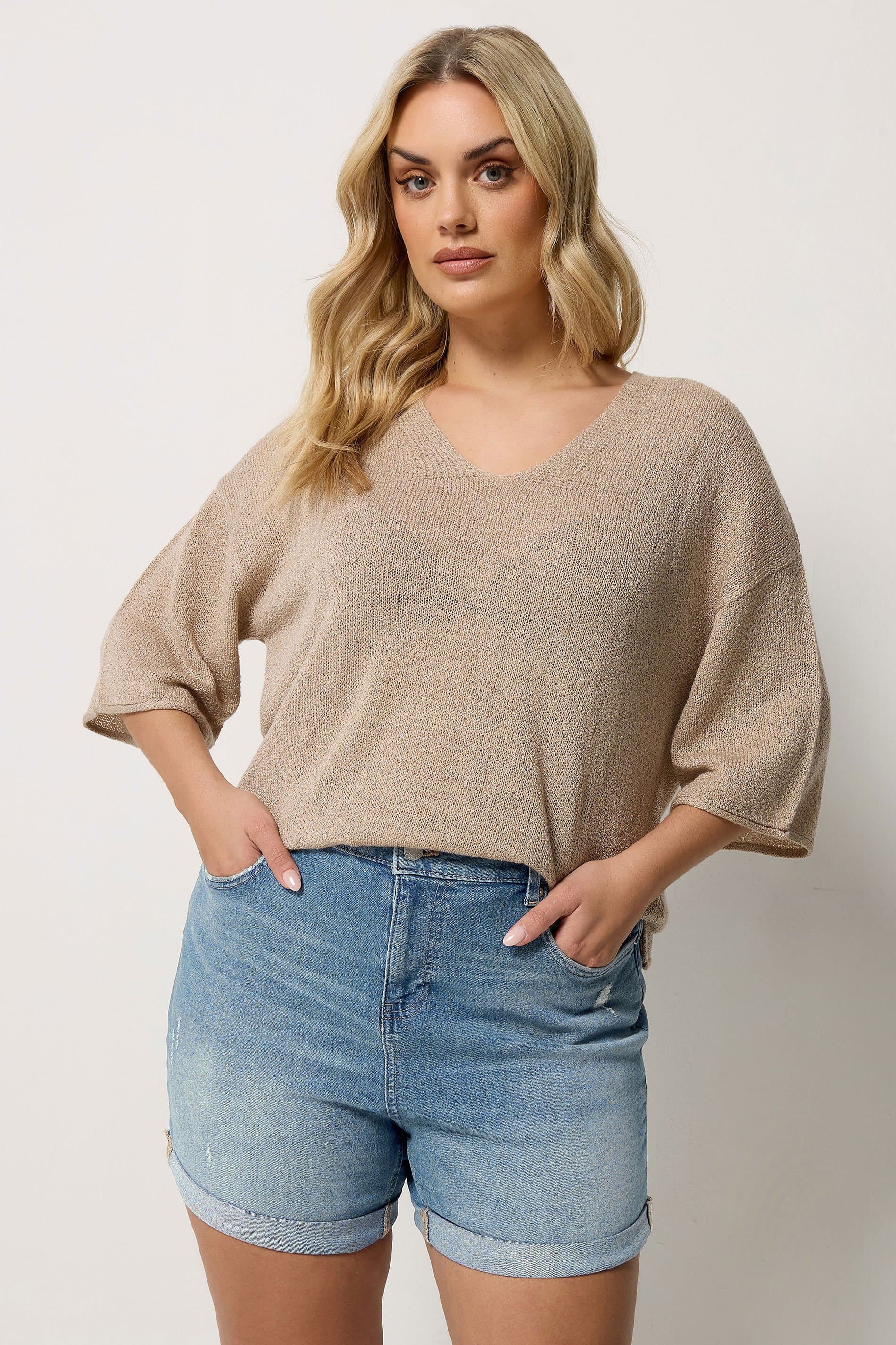 Yours Plus Size Blue Denim Boyfriend Shorts