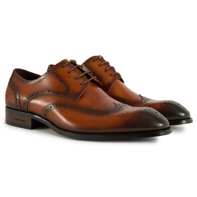 Simon Carter SIMON CARTER Men's Safi Brogue Shoes in Tan - 2