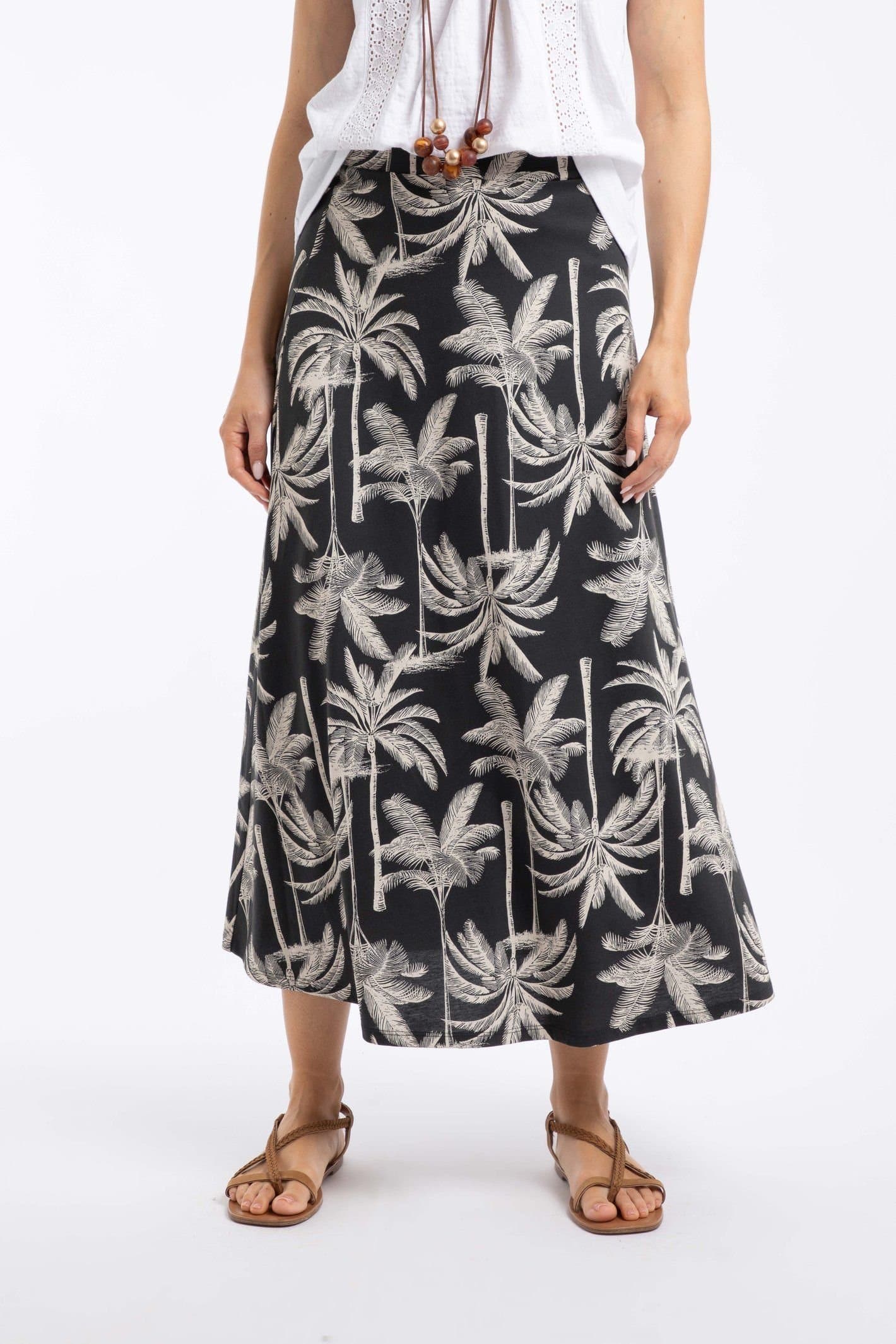 Weird Fish Weird Fish Women's Eloriah Printed Jersey Midi Skirt in Black