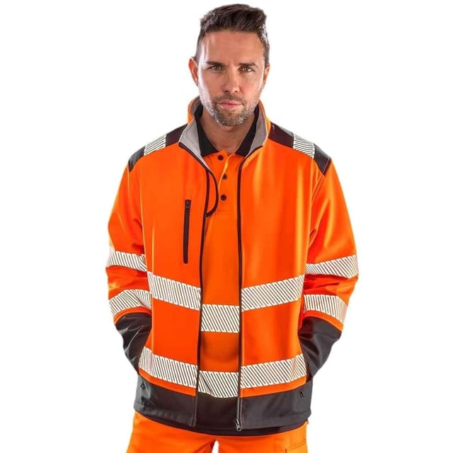 SAFE-GUARD by Result SAFE-GUARD by Result Men's Ripstop Safety Soft Shell Jacket in Burnt Orange - 3
