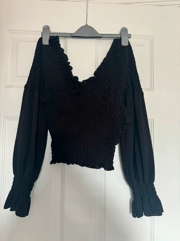 New Look New look black ruched cross body top