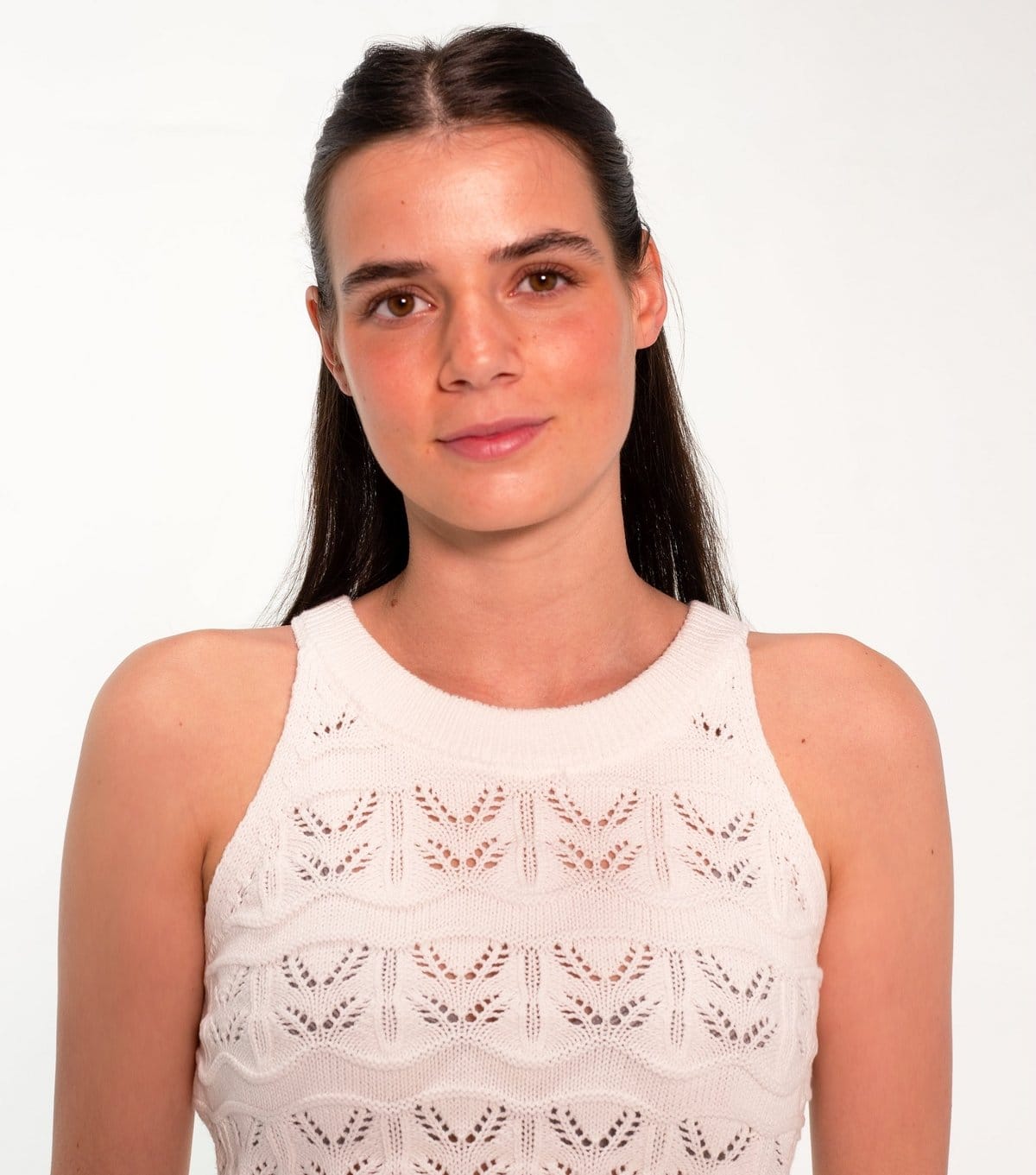 Sunshine Soul Women's White Cotton Pointelle Vest Top Sunshine Soul New Look - 4