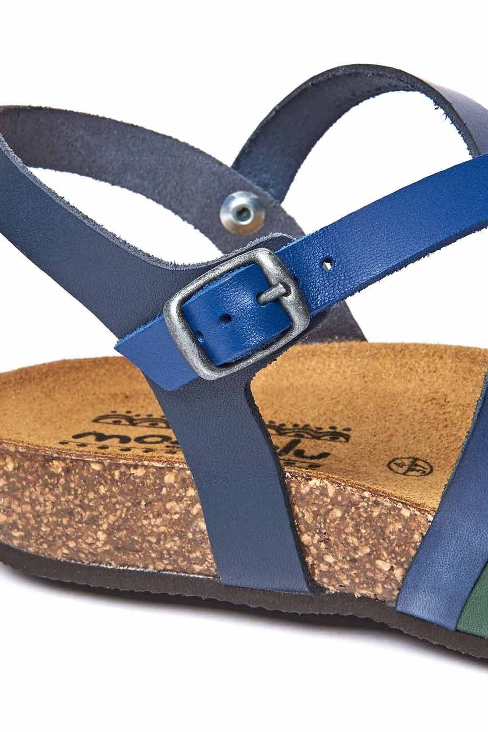 Moshulu Moshulu Women's 'Ginger Ale' Strappy Cork Footbed Sandals in Blue - 4