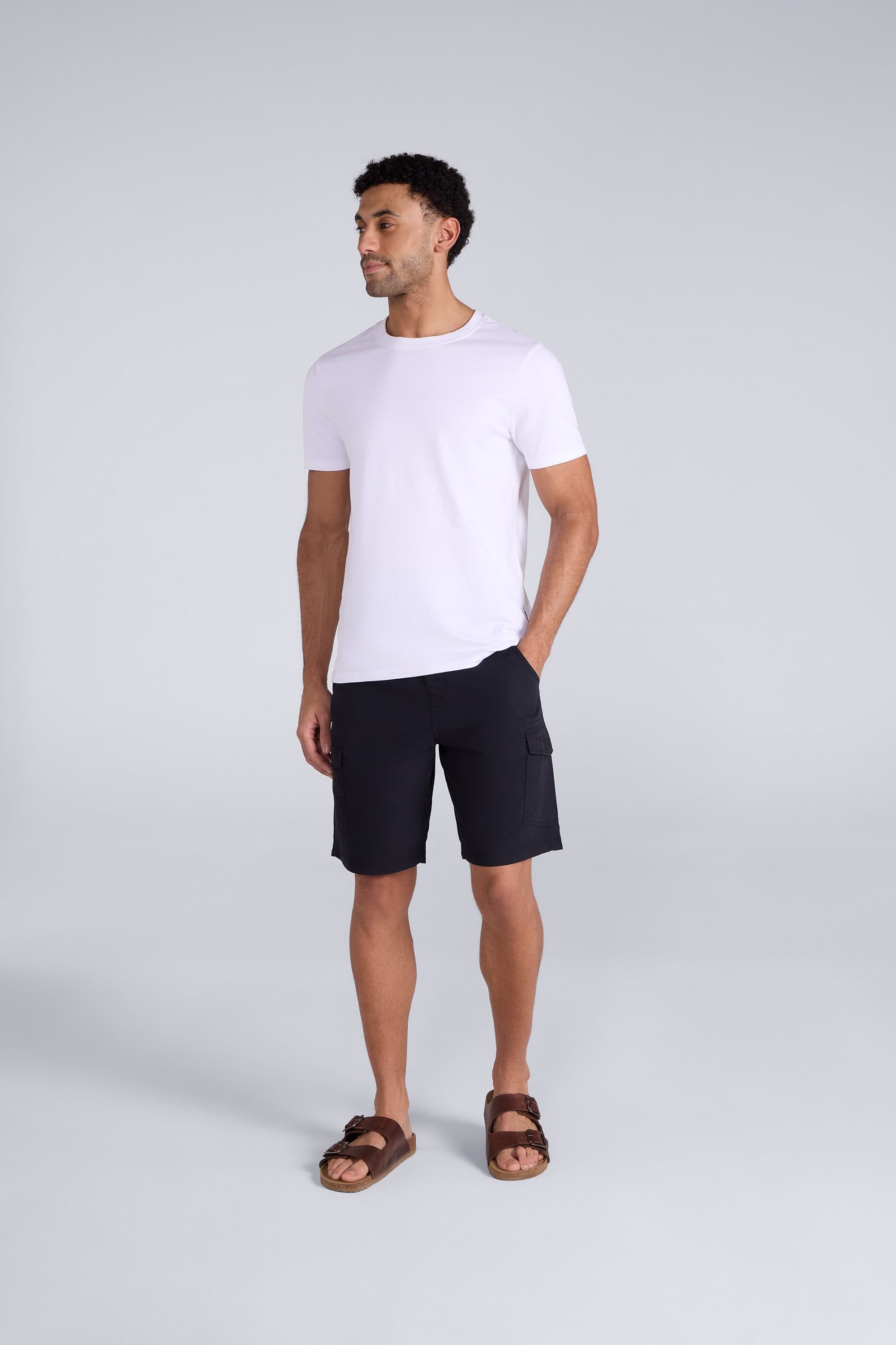 Animal Animal Men's 'Atlantis' Cotton Cargo Shorts Casual Multi Pocket Stylish Half Pants in Black - 2