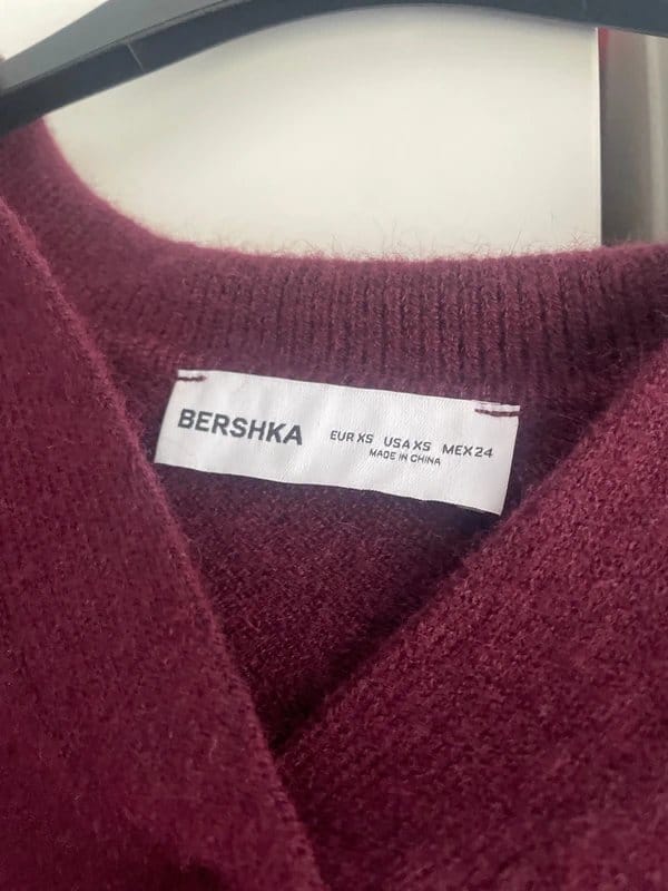 Bershka Burgundy Knit Jumper