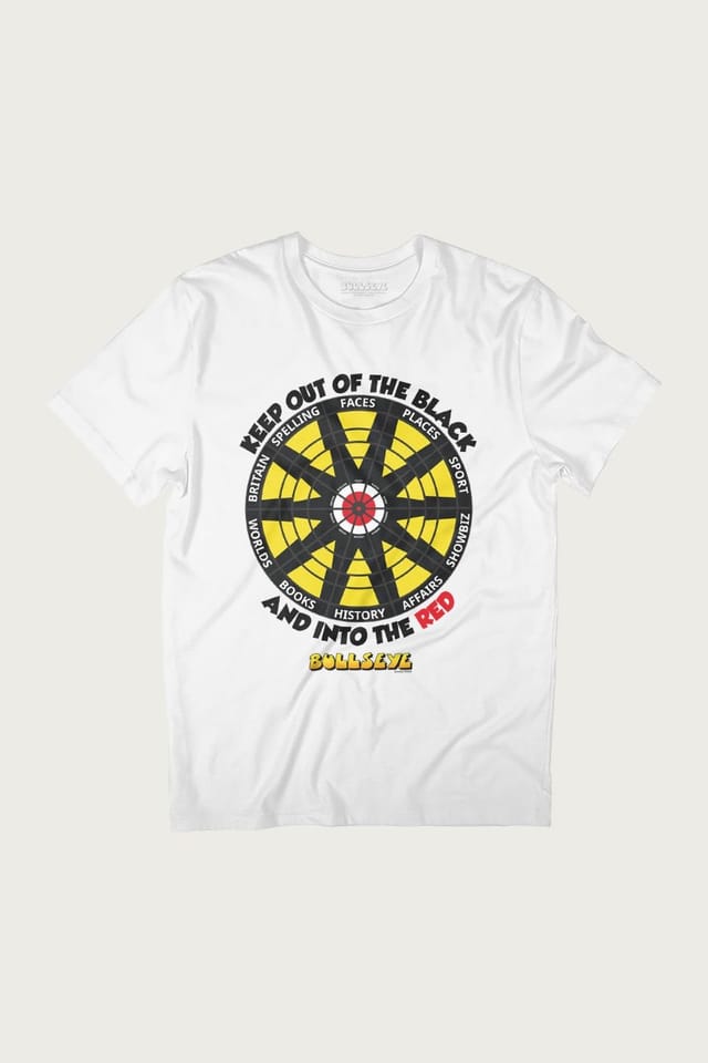 Bullseye Bullseye Men's Stay Out Of The Black & Into The Red T-Shirt in White - 2