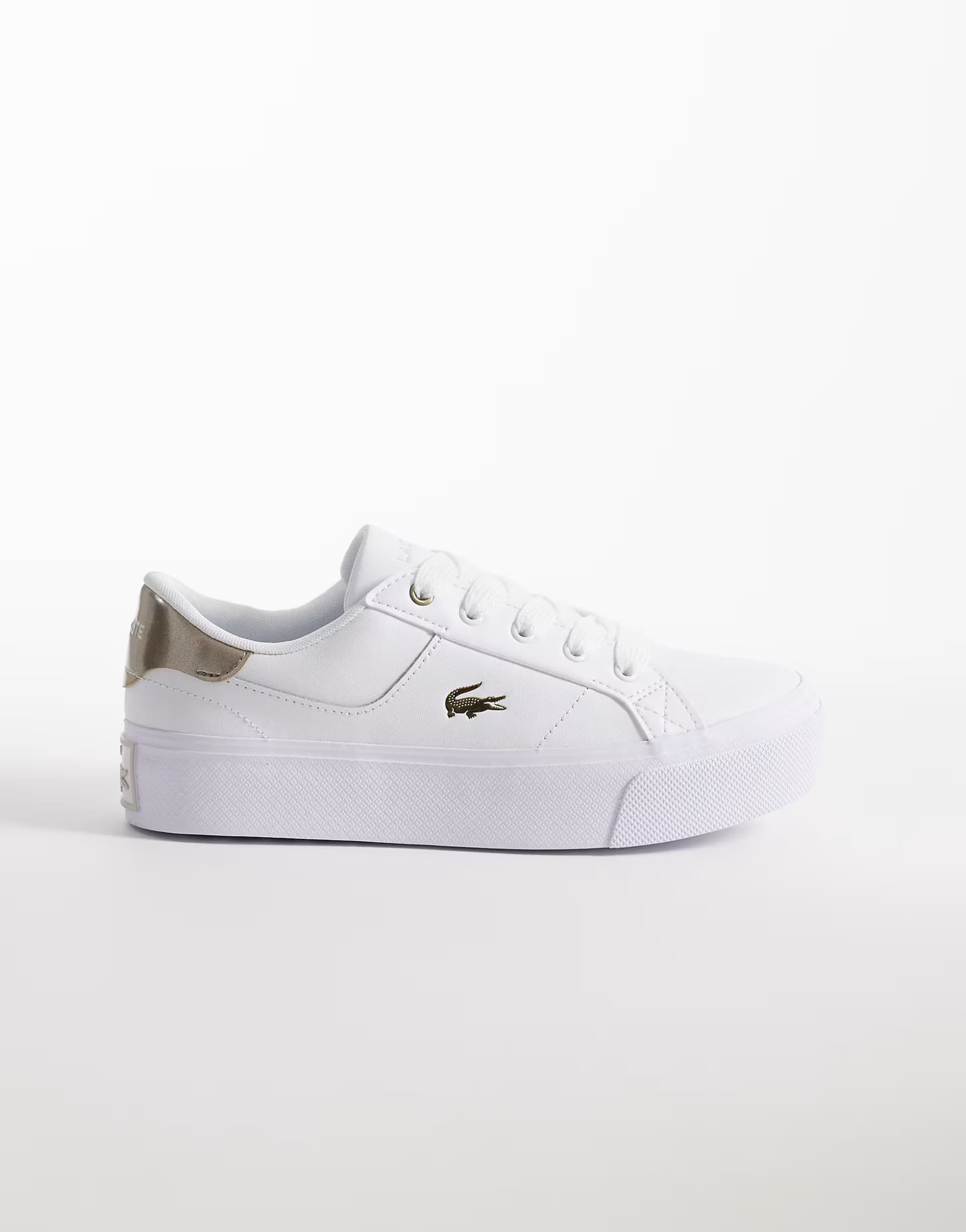 ASOS Lacoste Ziane logo leather chunky trainers in white