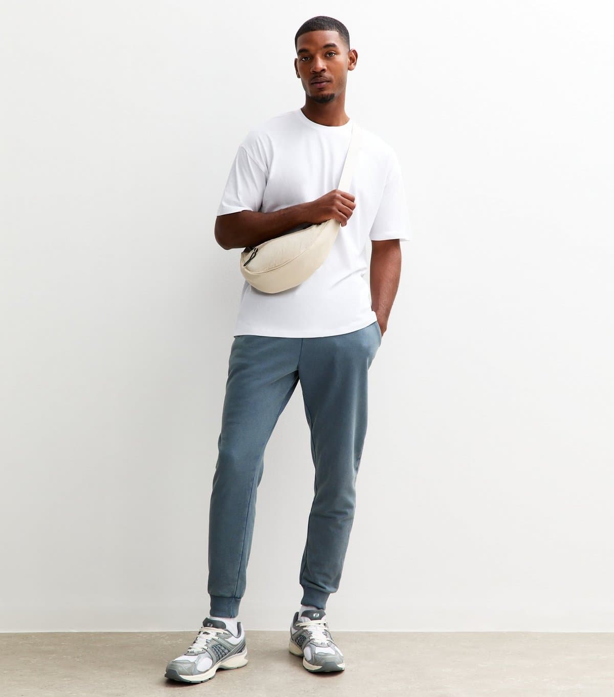 New Look Men's Blue Regular Washed Jersey Joggers New Look