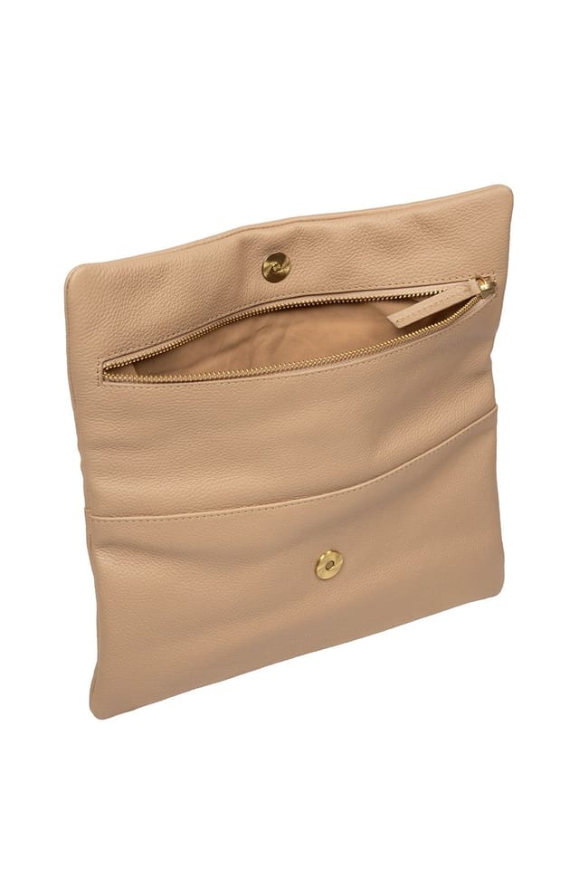 Pure Luxuries London Pure Luxuries London Women's 'Audrina' Leather Clutch Bag in Natural - 3