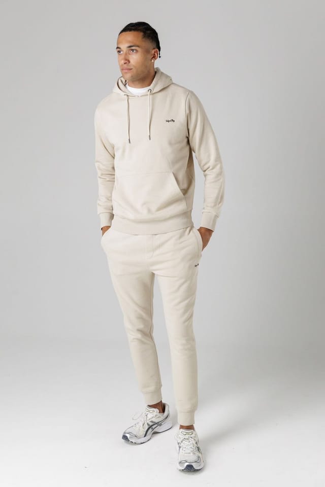 Tokyo Laundry Tokyo Laundry Men's Cotton Blend Hoody & Jogger Set in Beige - 2