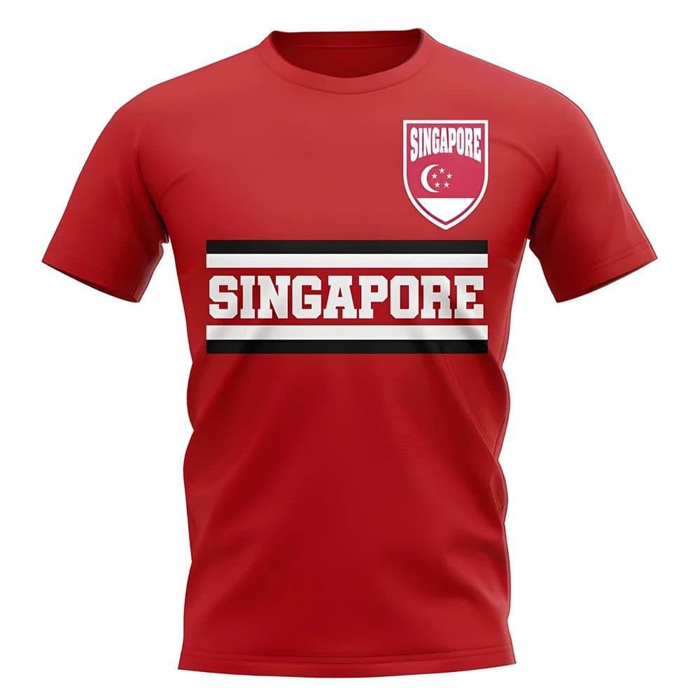 Singapore Singapore Men's Personalised Core Football Country T-Shirt in Red