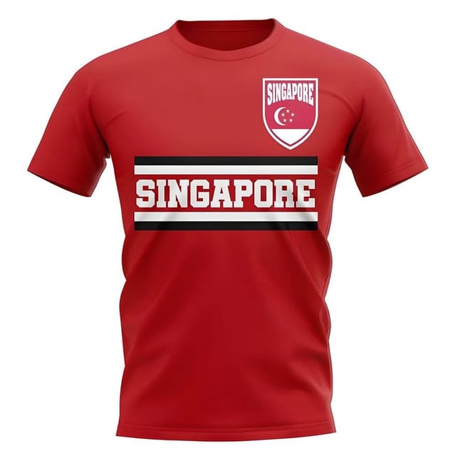 Singapore Singapore Men's Personalised Core Football Country T-Shirt in Red - 2