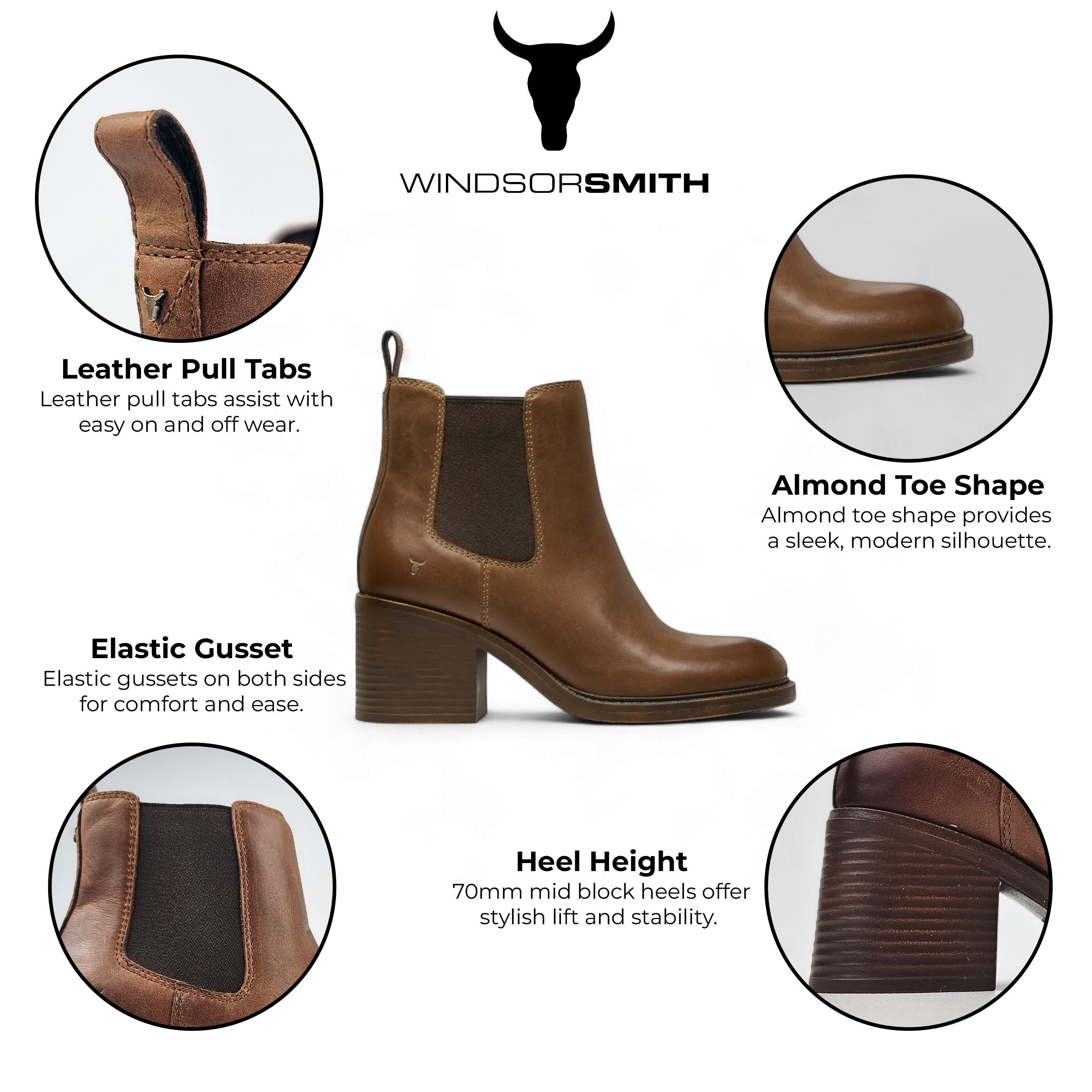 Windsor Smith Windsor Smith Women's Classic Leather Platform Ankle Chelsea Boots - Varsity in Light Tan - 2