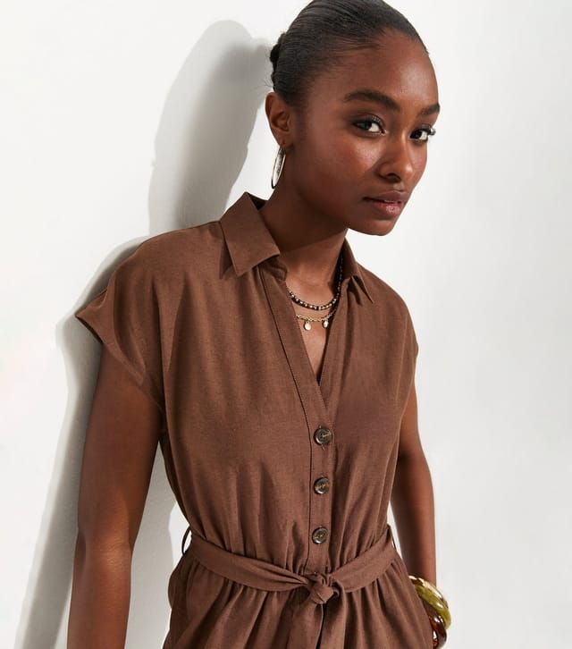 New Look Women's Dark Brown Balloon Leg Utility Jumpsuit New Look - 2