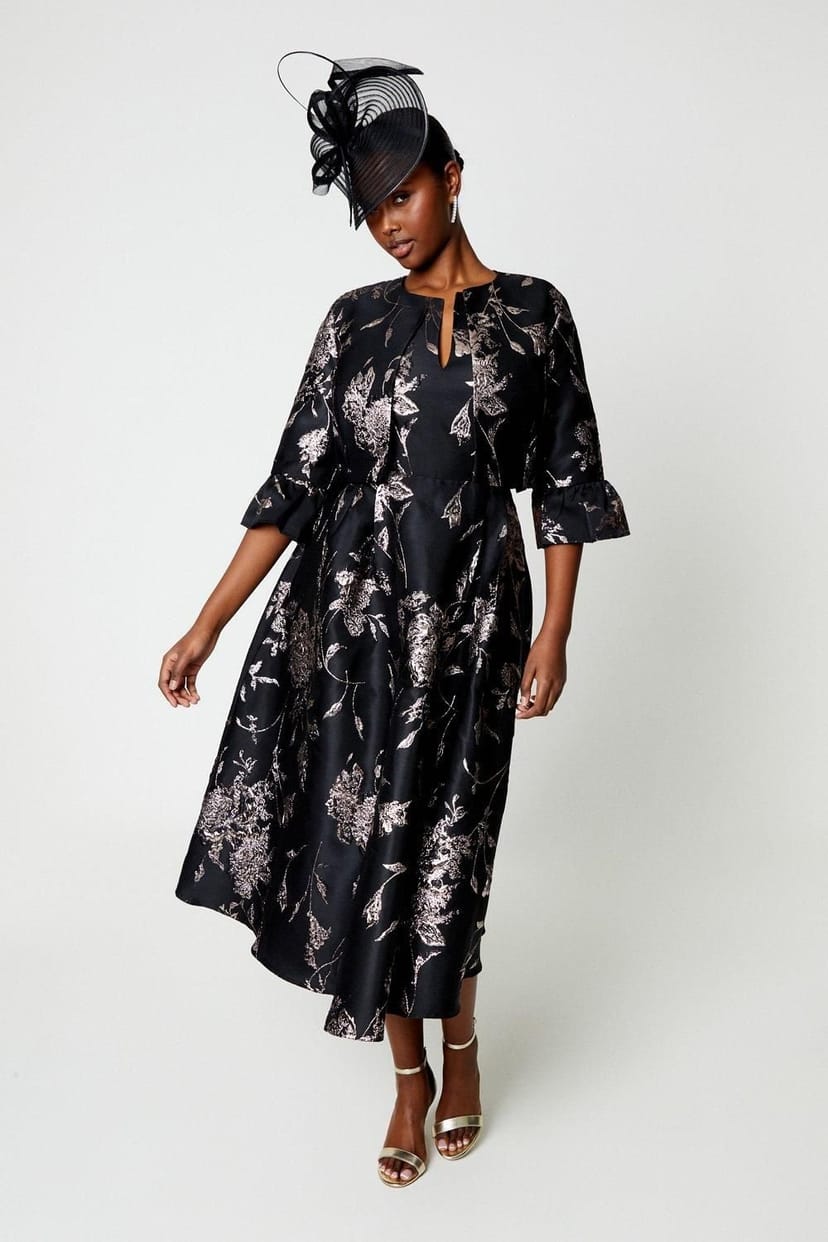 Coast Coast Women's Jacquard Jacket With Flare Cuff in Black - 1