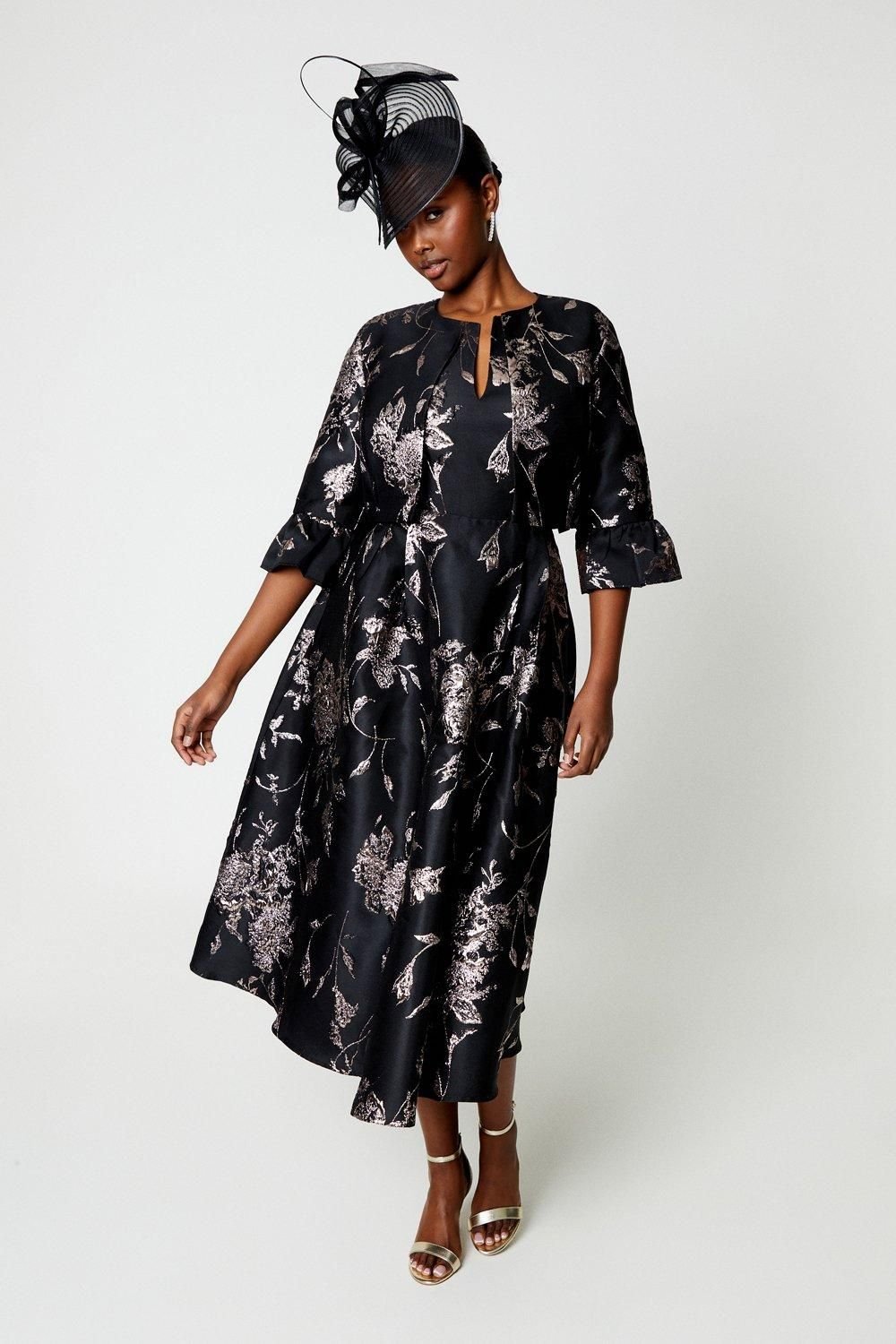 Coast Coast Women's Jacquard Jacket With Flare Cuff in Black - 2