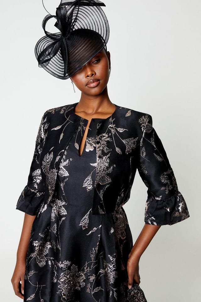 Coast Coast Women's Jacquard Jacket With Flare Cuff in Black - 2