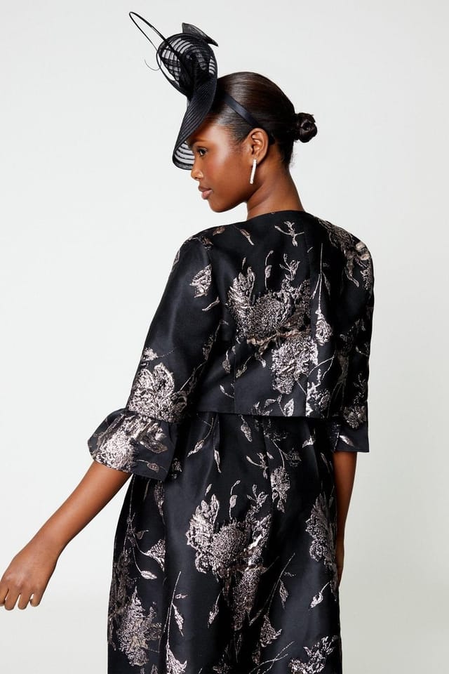Coast Coast Women's Jacquard Jacket With Flare Cuff in Black - 3