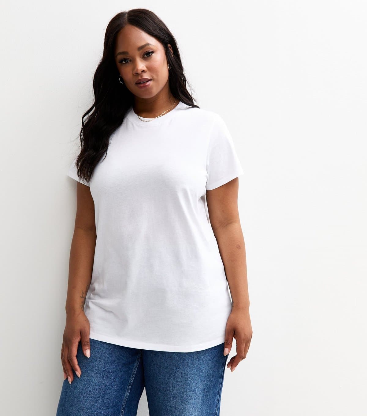 New Look Women's Plus Size White Short Sleeve T-Shirt Curves New Look