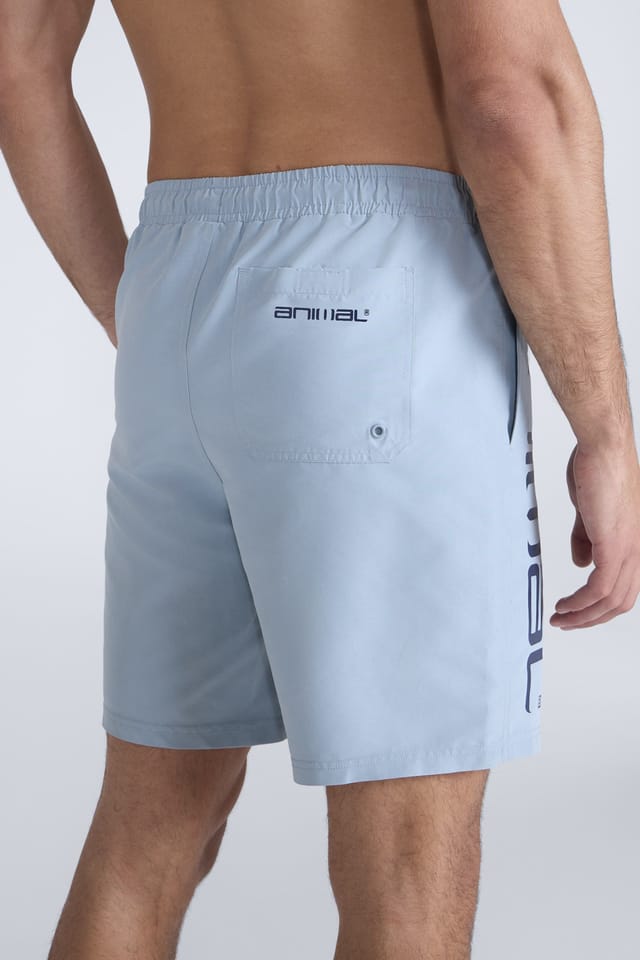 Animal Animal Men's 'Deep Dive' Lightweight Elastic Waist Quick Dry Beach Boardshorts in Pale Blue - 3