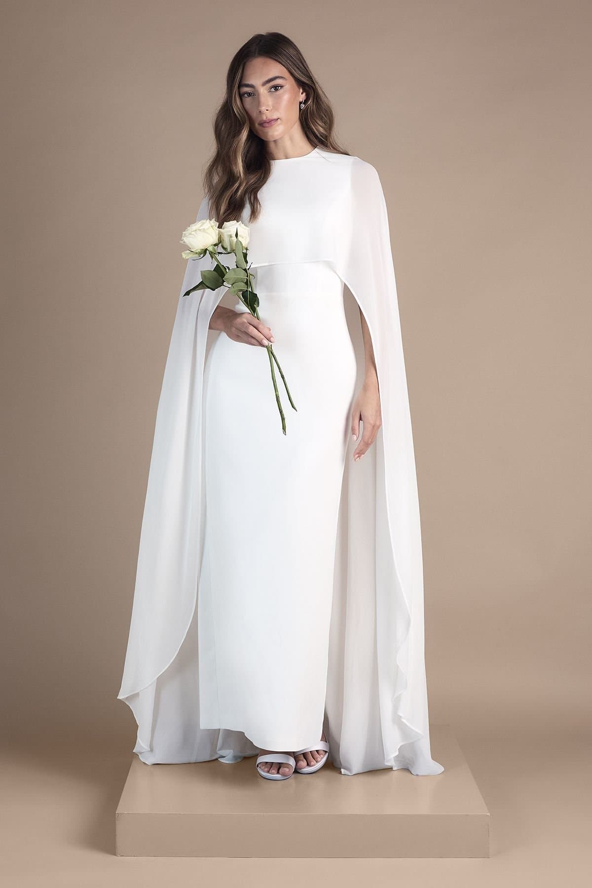 Coast Coast Women's Cape Maxi Wedding Dress in Ivory