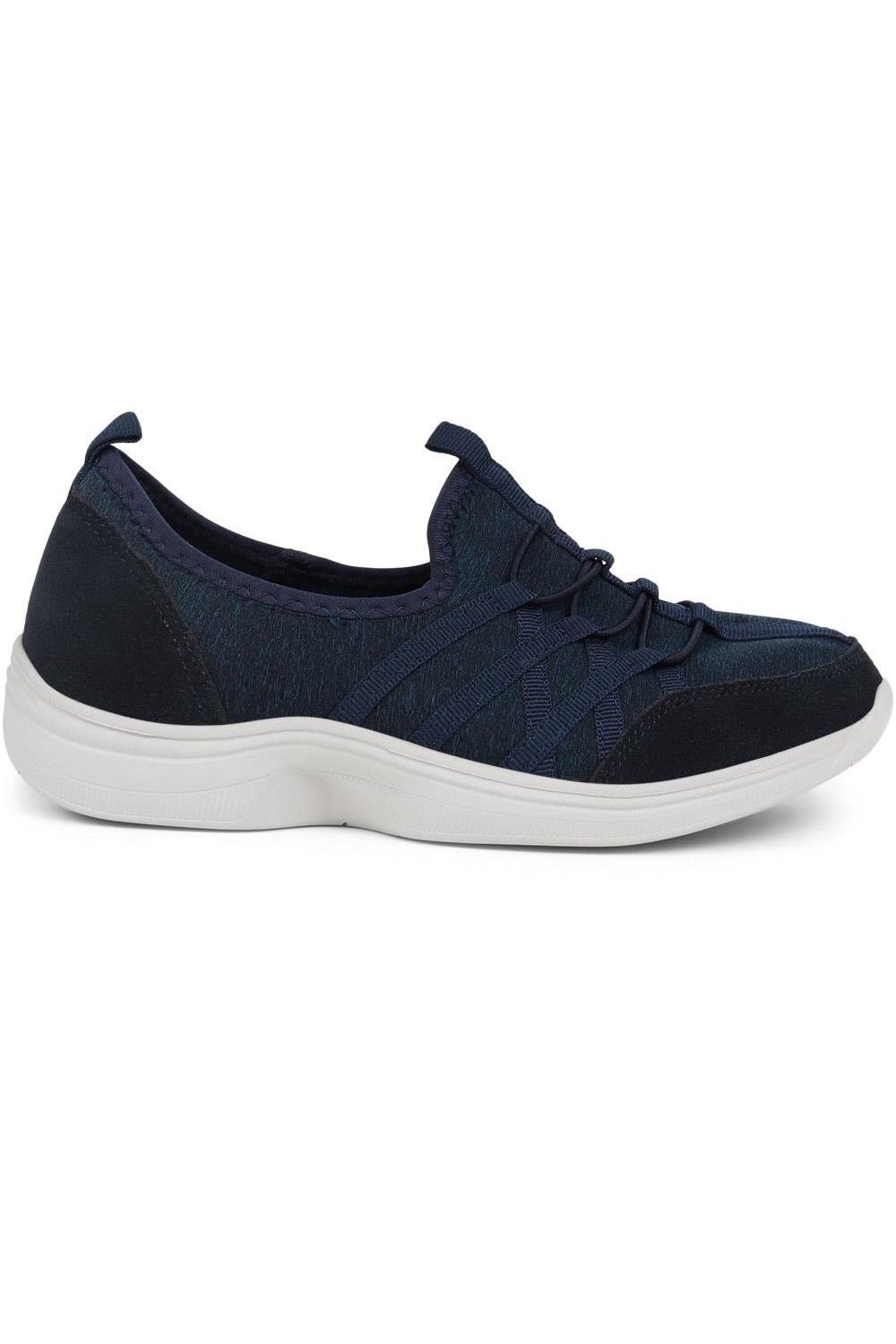 Easyfit Easyfit Women's Extra-Wide Bungee Lace Trainers in Navy - 2