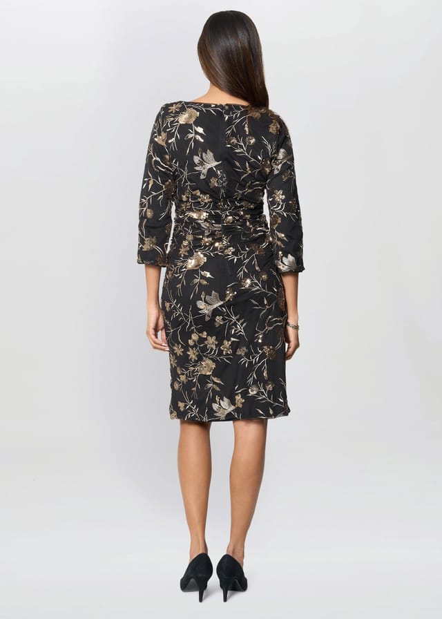 Gina Bacconi Gina Bacconi Women's Sue Sequin Embroidered Dress in Black - 2