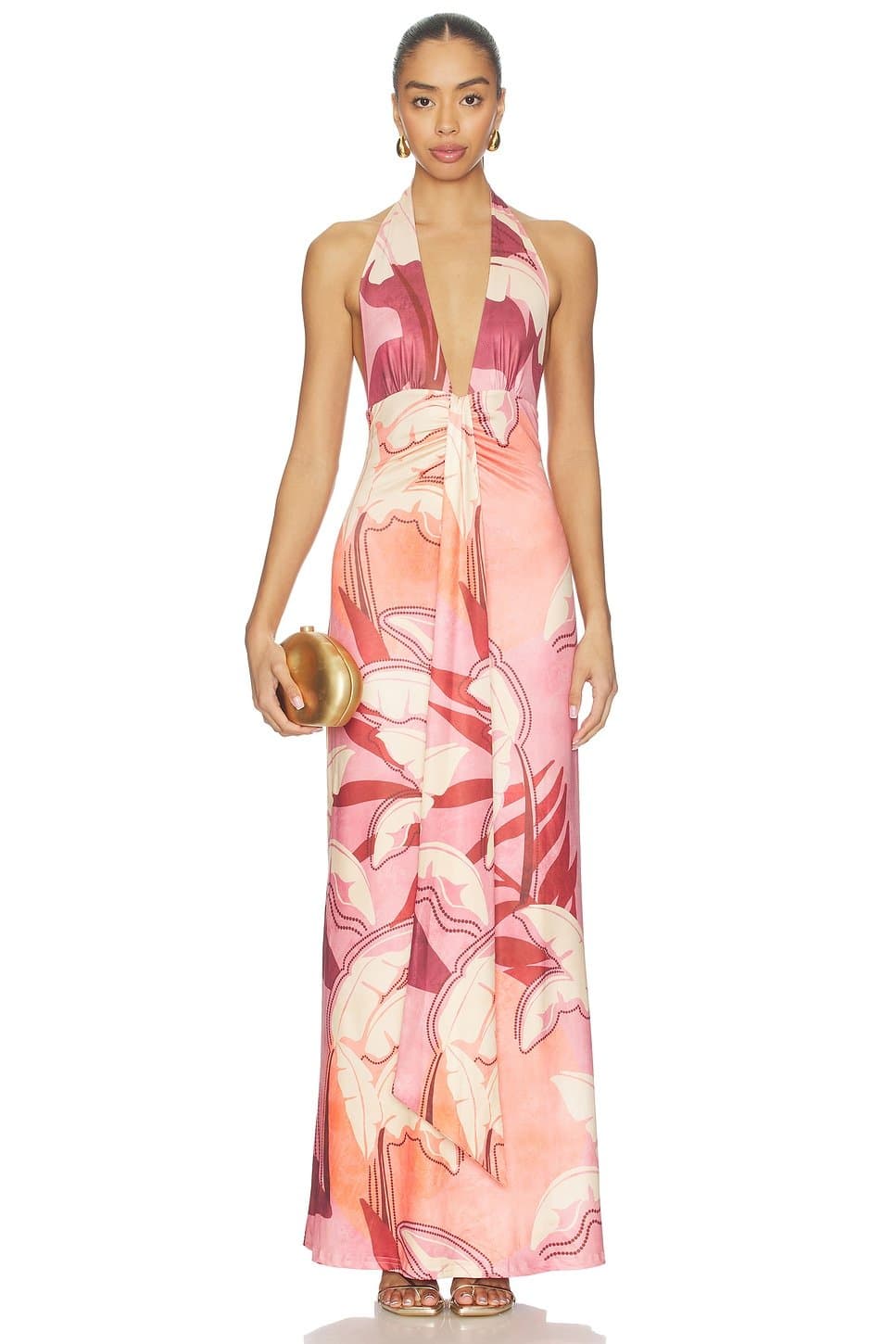 revolve Kaeli Tie Front Halter Maxi Dress