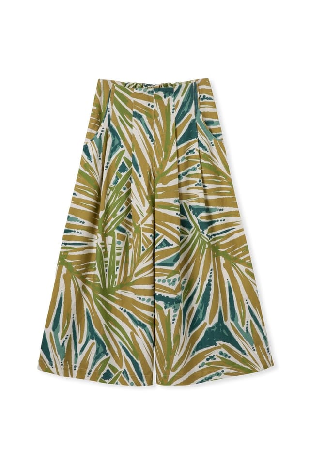Celtic & Co Celtic & Co Women's Printed Midi Wide Leg Culottes in Khaki - 2
