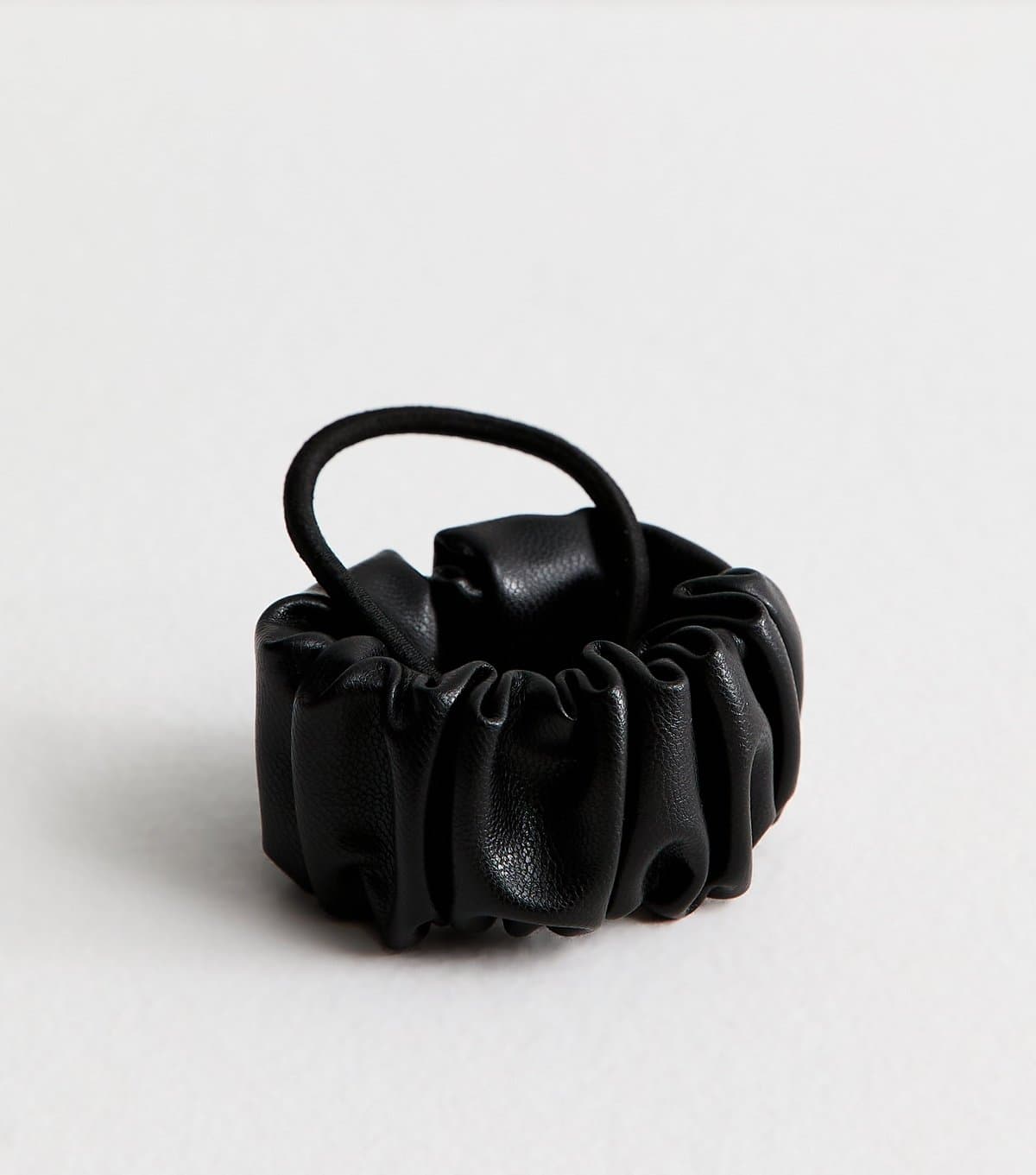 New Look Black Faux Leather Wrap Hair Tie New Look