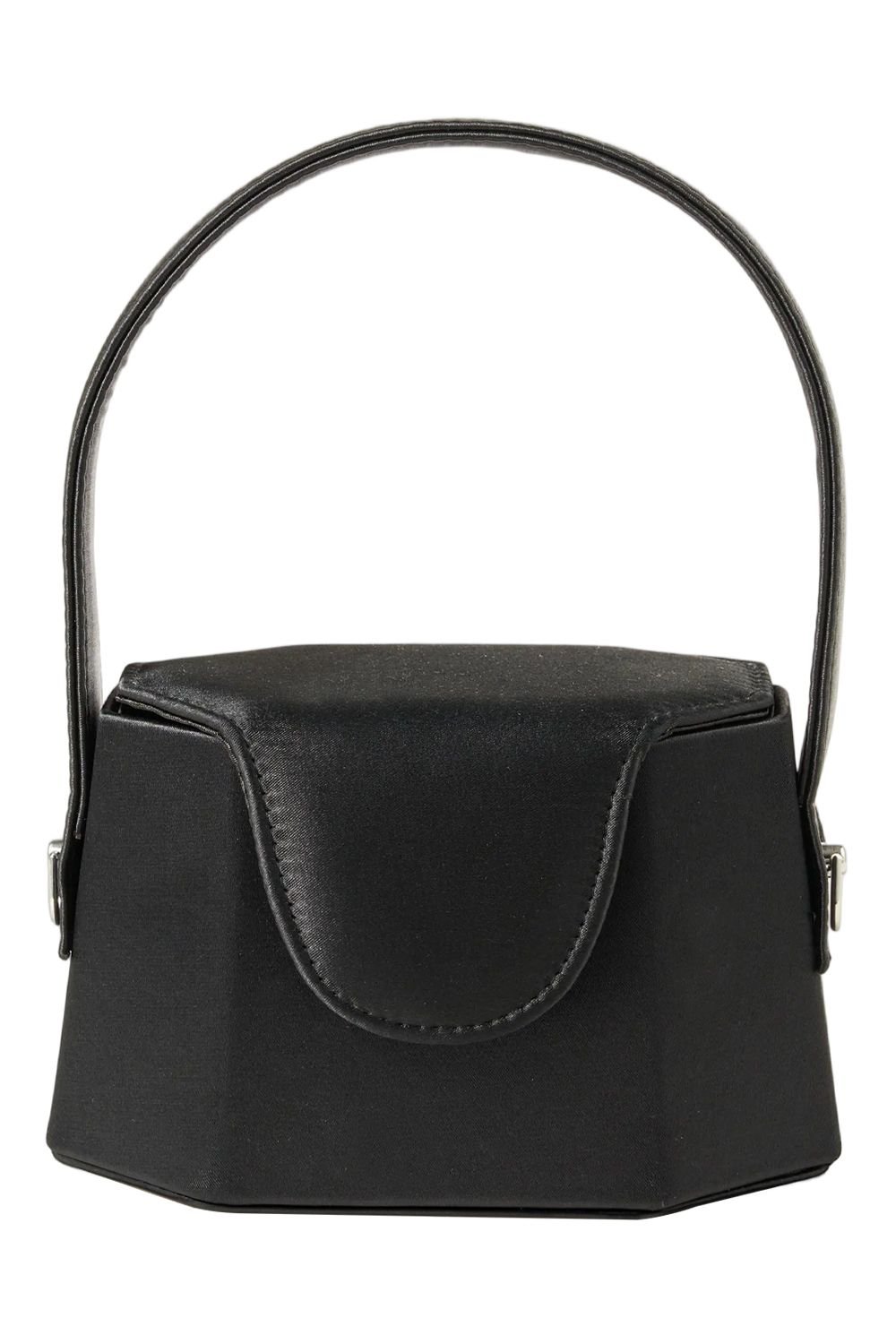 MODISHION MODISHION Women's Geometric Satin Flap Evening Clutch in Black - 1