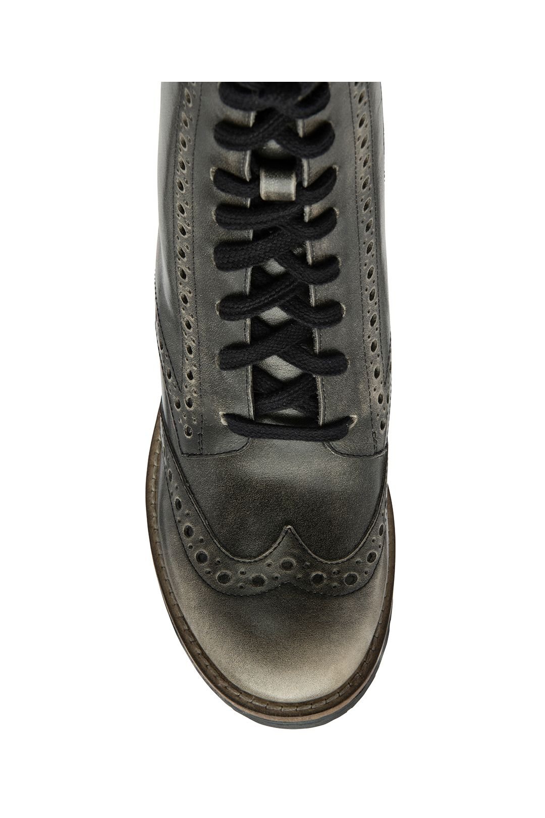 Ravel Ravel Women's 'Yarrow' Leather Lace-Up Boots in Dark Grey - 4