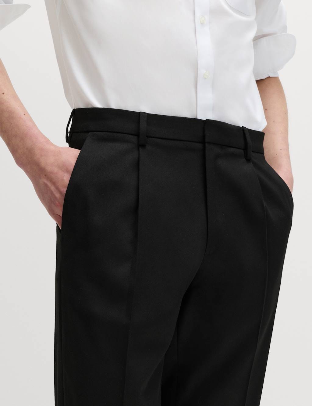 Marks & Spencer M&S Tailored Fit Stretch Smart Trousers Black - 4