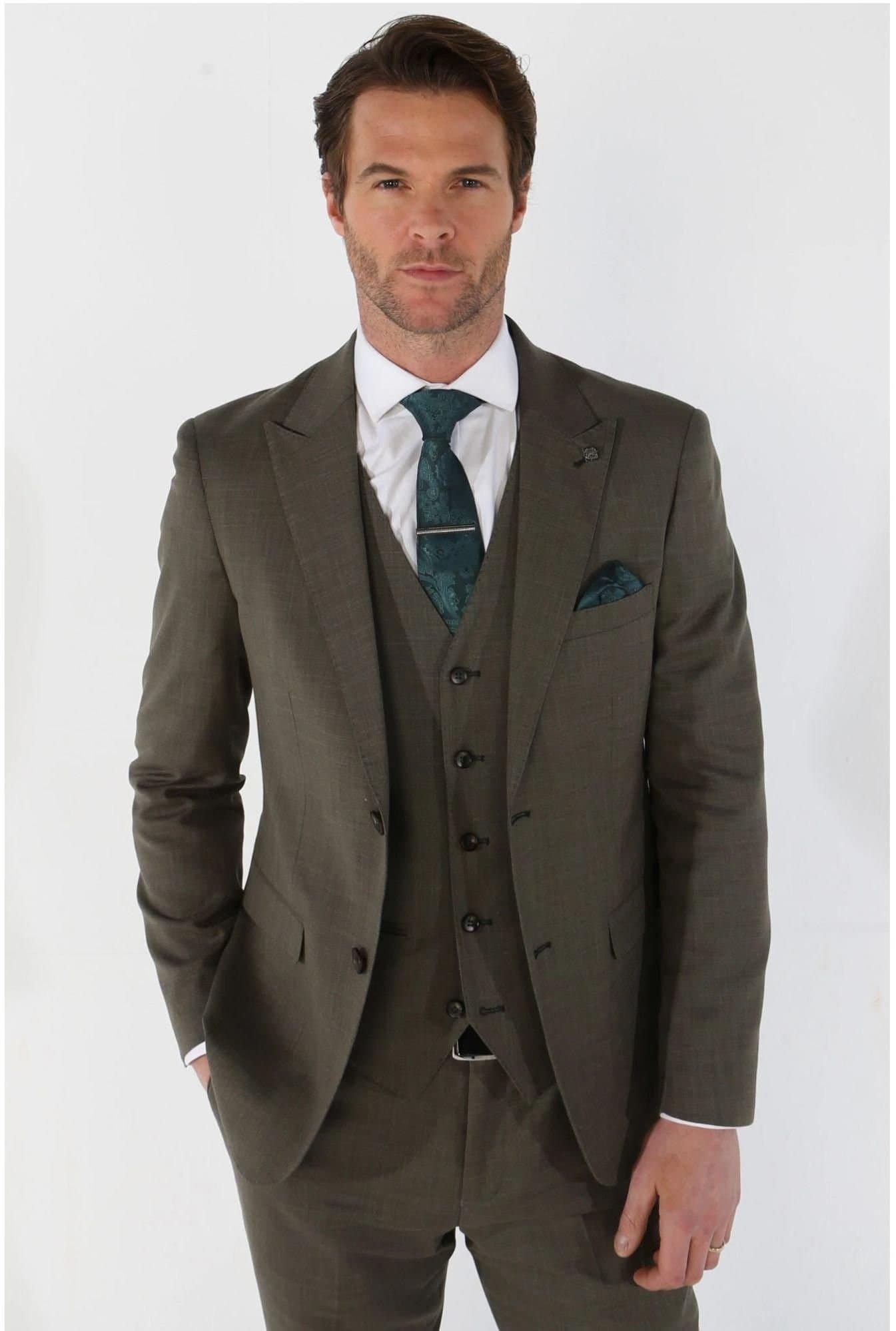 Paul Andrew Paul Andrew Men's Kurt - 3 Piece Tailored Fit Suit in Green