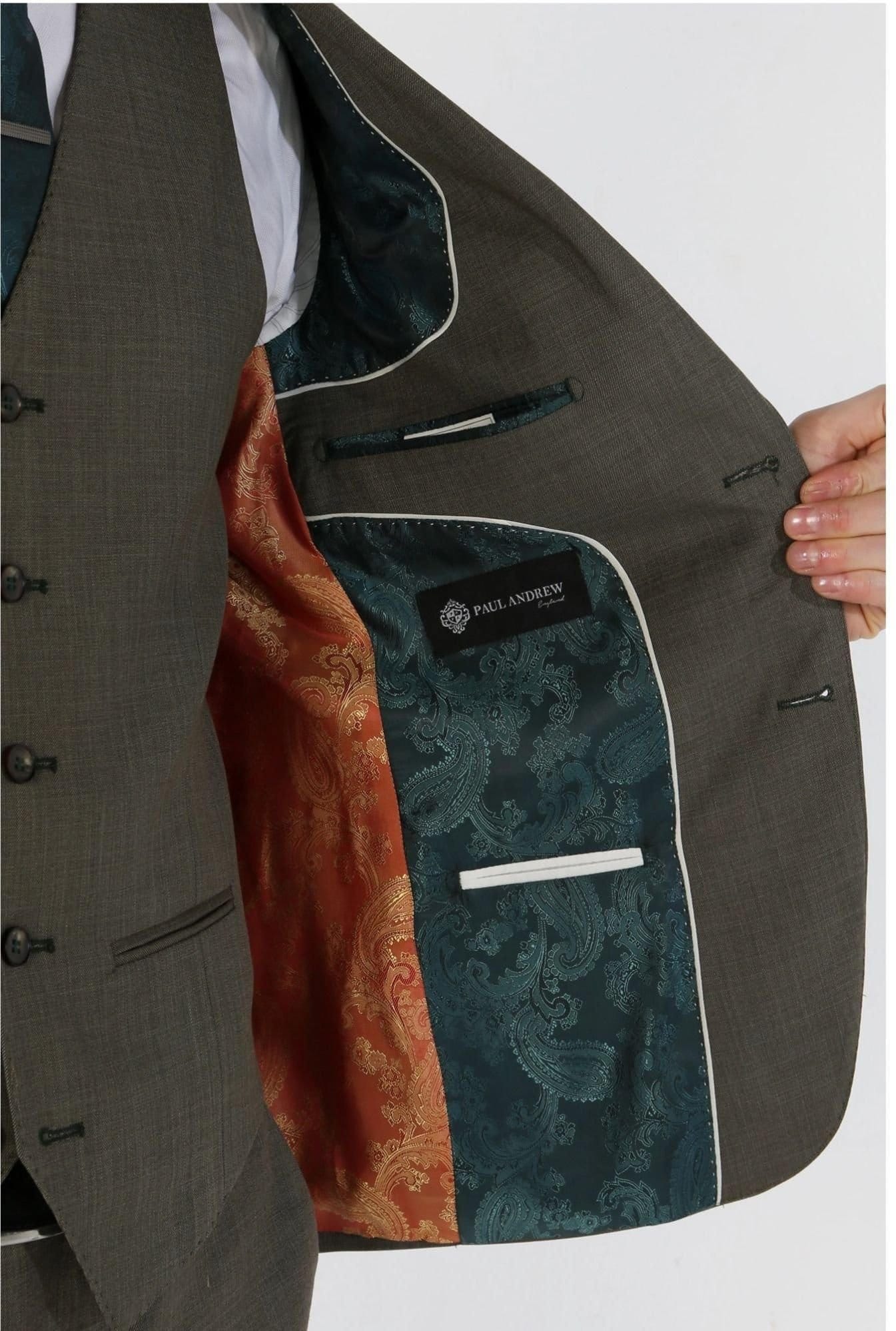 Paul Andrew Paul Andrew Men's Kurt - 3 Piece Tailored Fit Suit in Green - 4