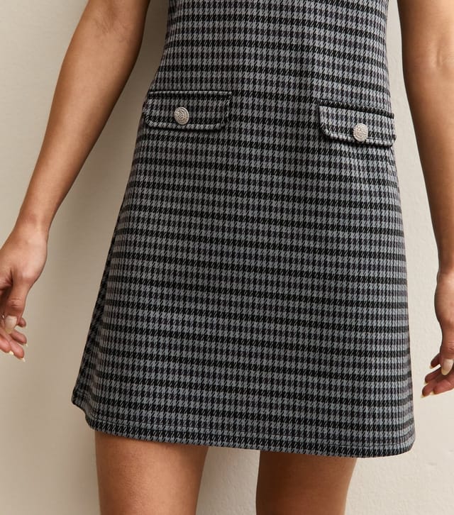 New Look Women's Blue Check Jacquard  Mini Dress New Look - 3