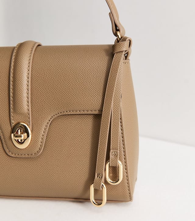 New Look Mink Top Handle Front Clasp Crossbody Bag Vegan New Look - 3