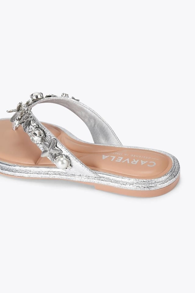 Carvela Carvela Women's 'Marina Flat Sandal' Sandals in Silver - 3