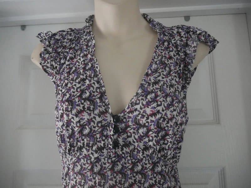 Carbon Carbon Dress Ladies Size 14 Purple Paisley Cotton Summer Holiday Tea Dress