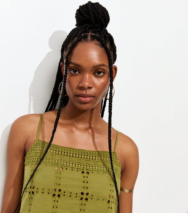 New Look Women's Green Cutwork Cami Top New Look - 3