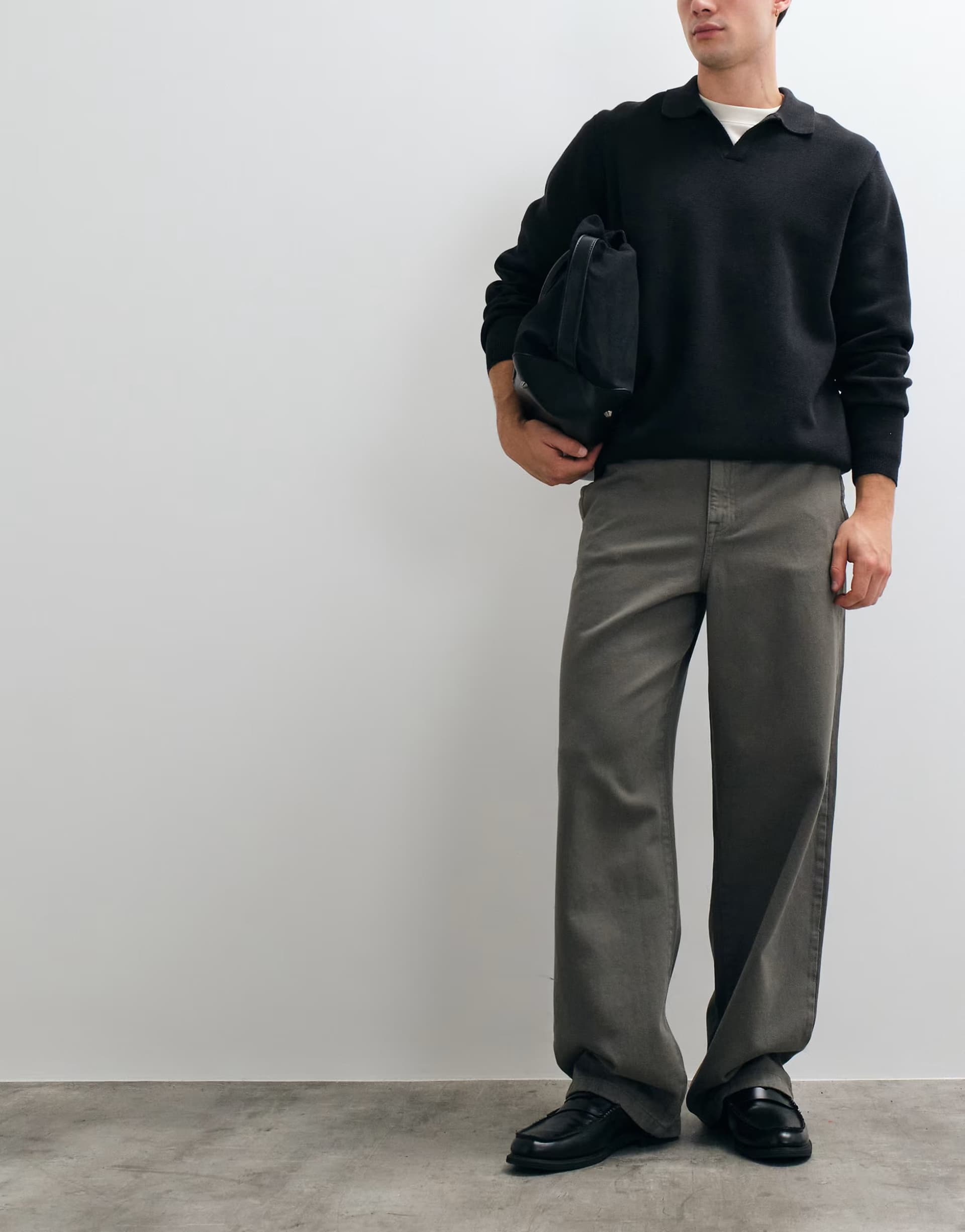 ASOS ASOS DESIGN baggy trouser in grey twill