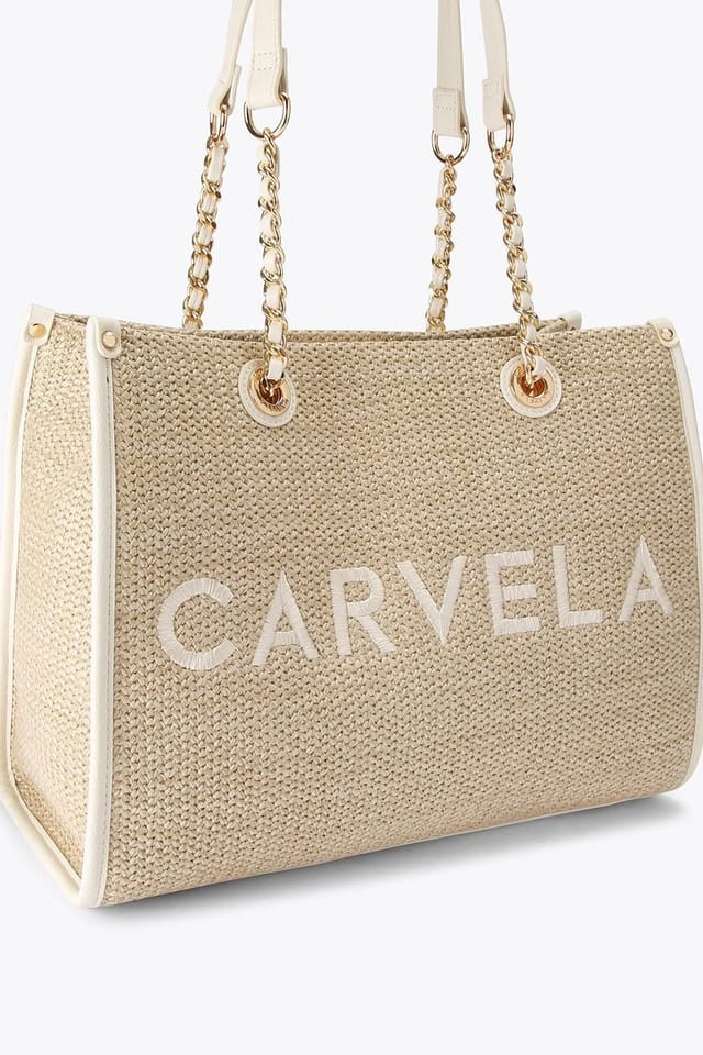 Carvela Carvela Women's 'Sorrento Midi Raffia' Bag in Beige - 2